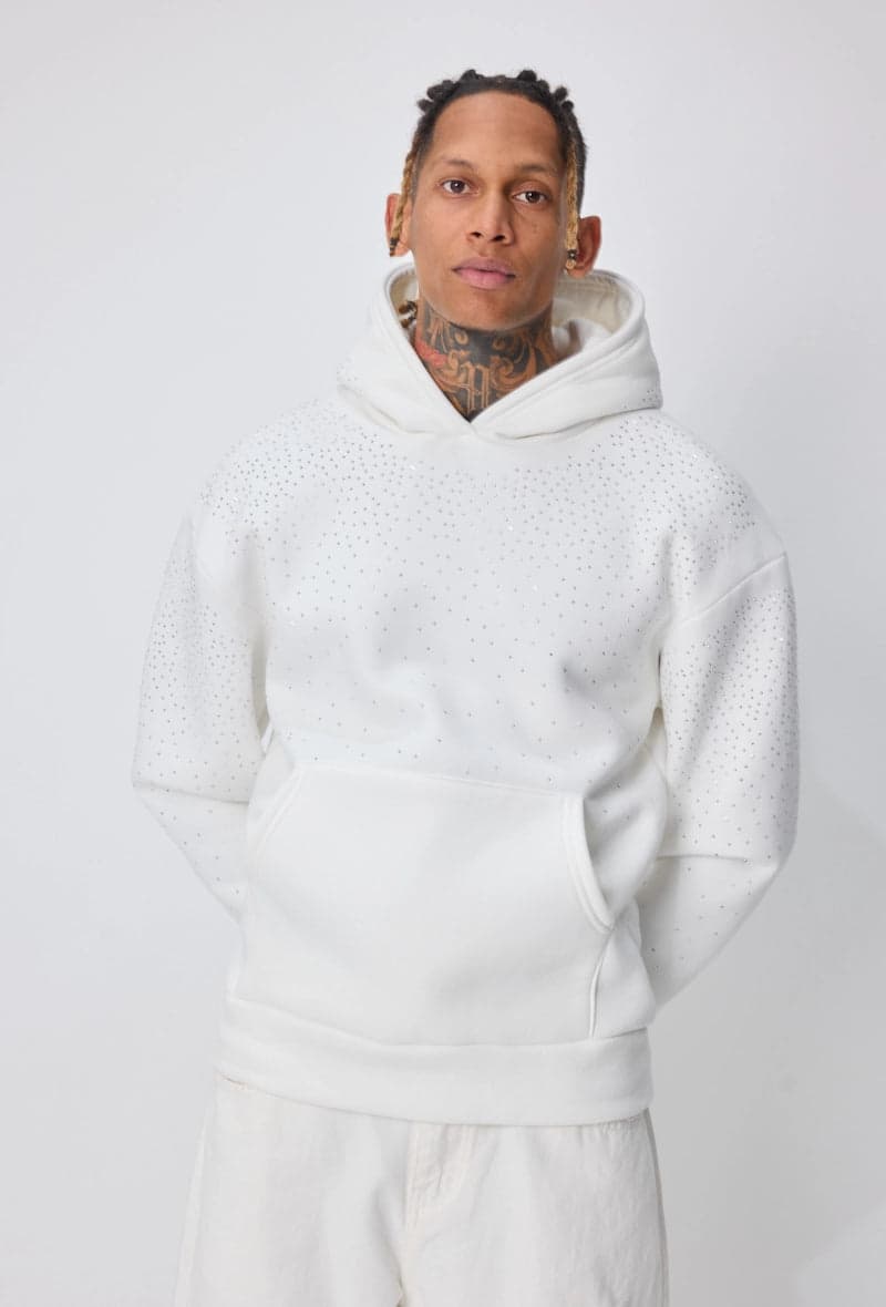 Brolazi Strass Hoodie Wit